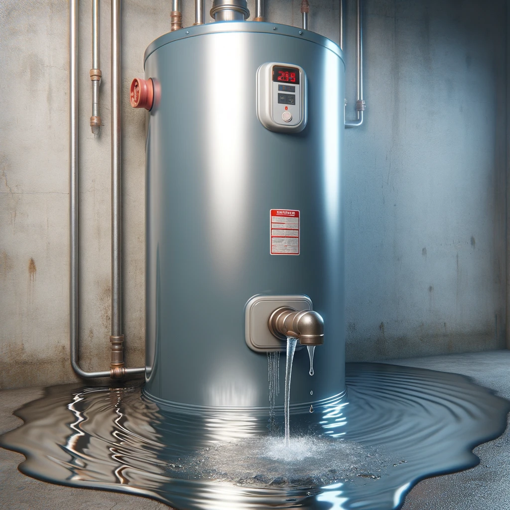 Leaking water heater needing replacement
